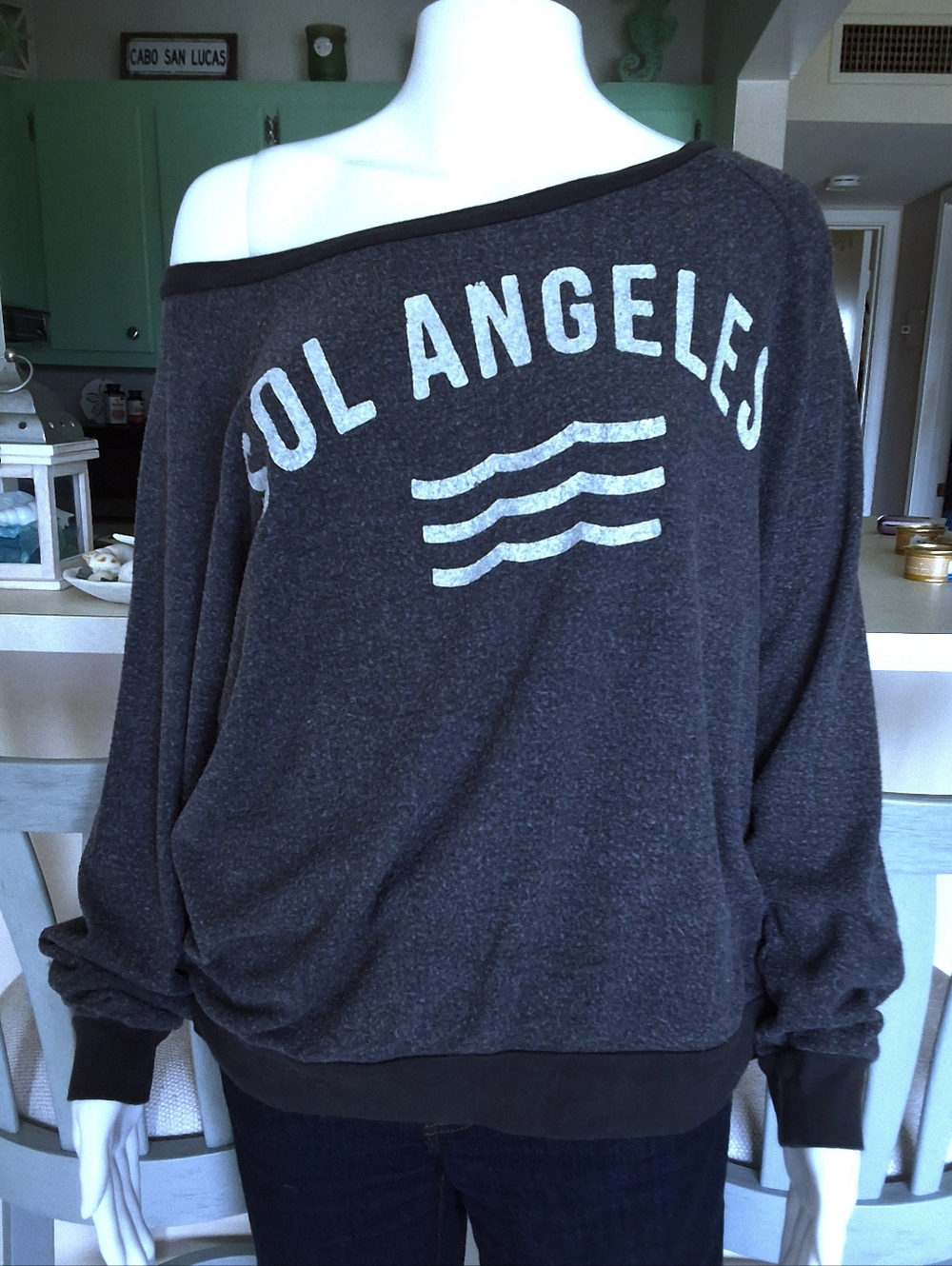 Sol Angeles Nubby Lightweight New Arc Logo Comfy Pullover Dark Grey - Medium